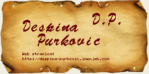 Despina Purković vizit kartica